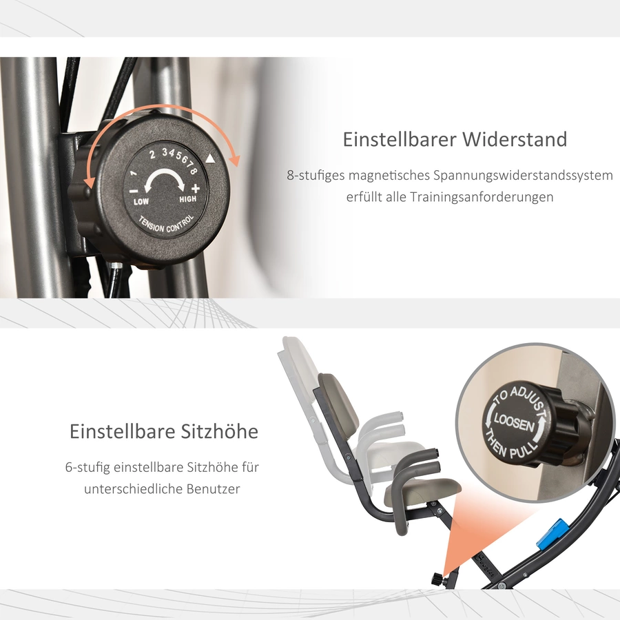 HOMCOM Fahrradtrainer mit LCD Display blau, grau