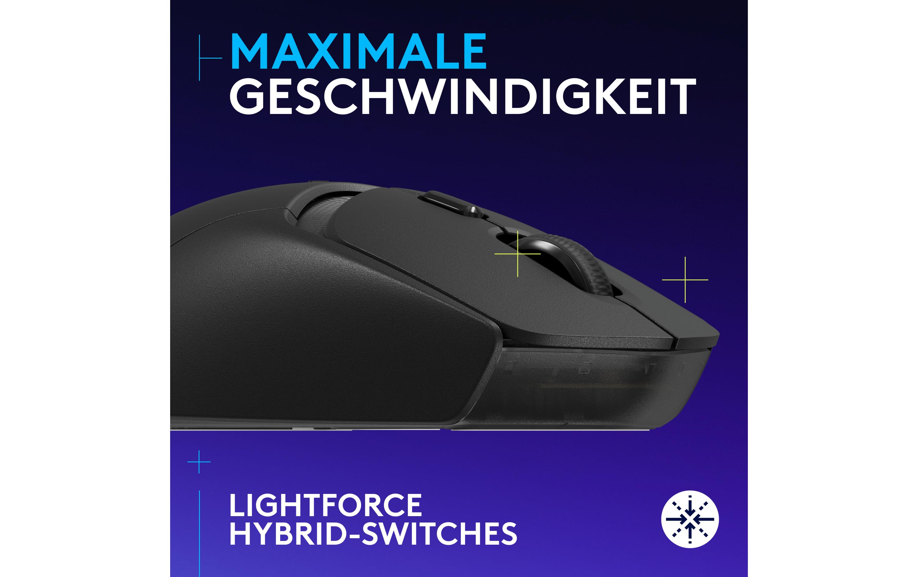 Gaming-Maus G309 Lightspeed SchwarzKabellose Gaming-Maus mit Lightspeed Wireless und Bluetooth Verbindung