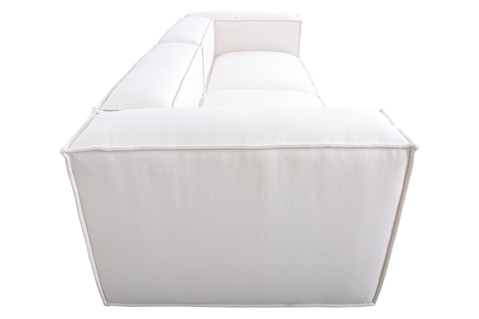 Box 3-seter sofa Tekstil Niva 01 Offwhite med sorte ben