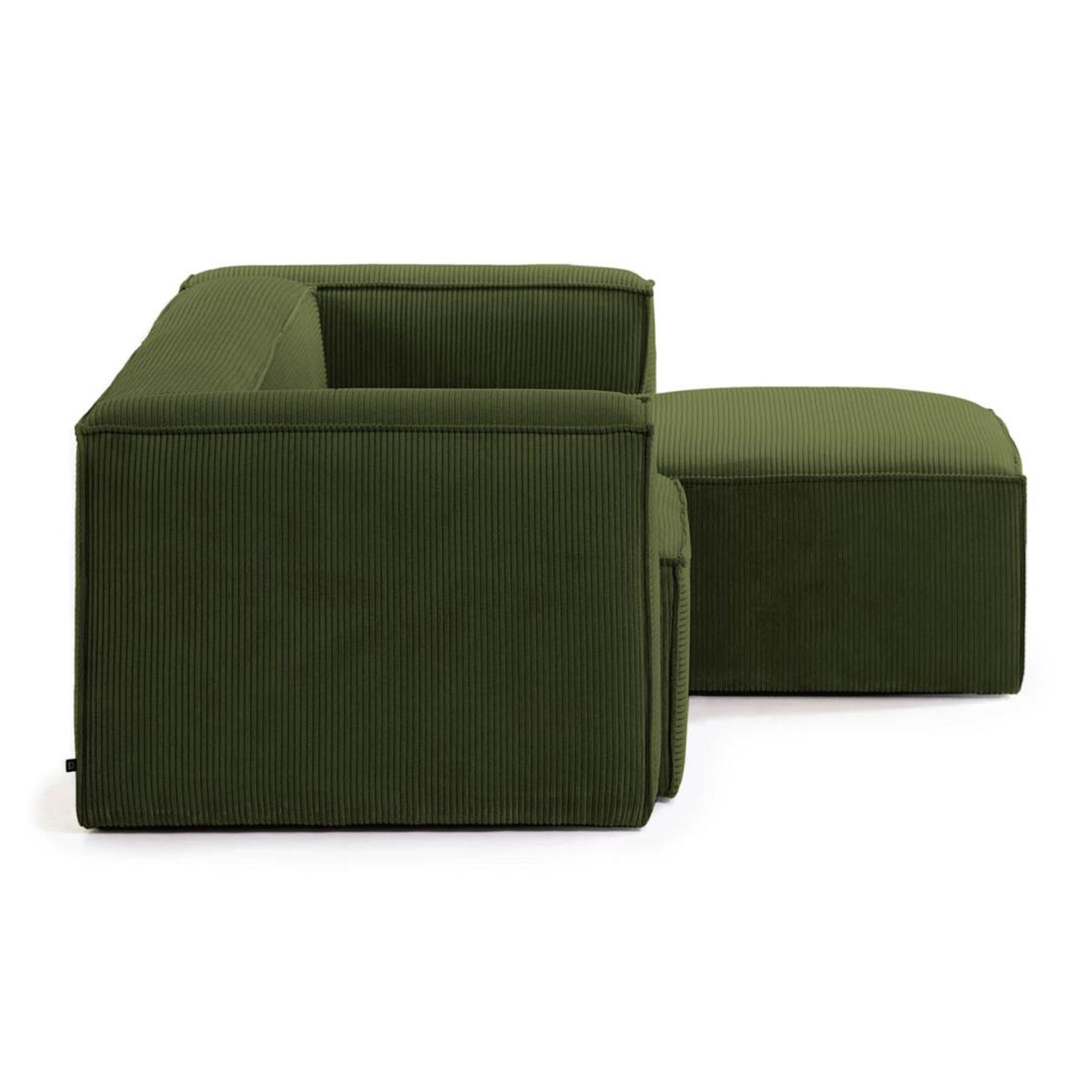 Kave Home Blok Chaise Longue Rechts - Donkergroen - Rib