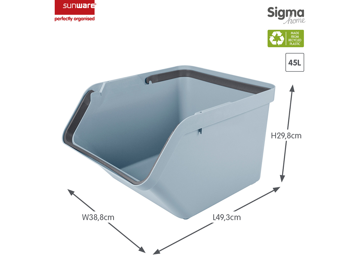 Sunware sigma home sorteer unit 45l set van 2 + deksel - blauw