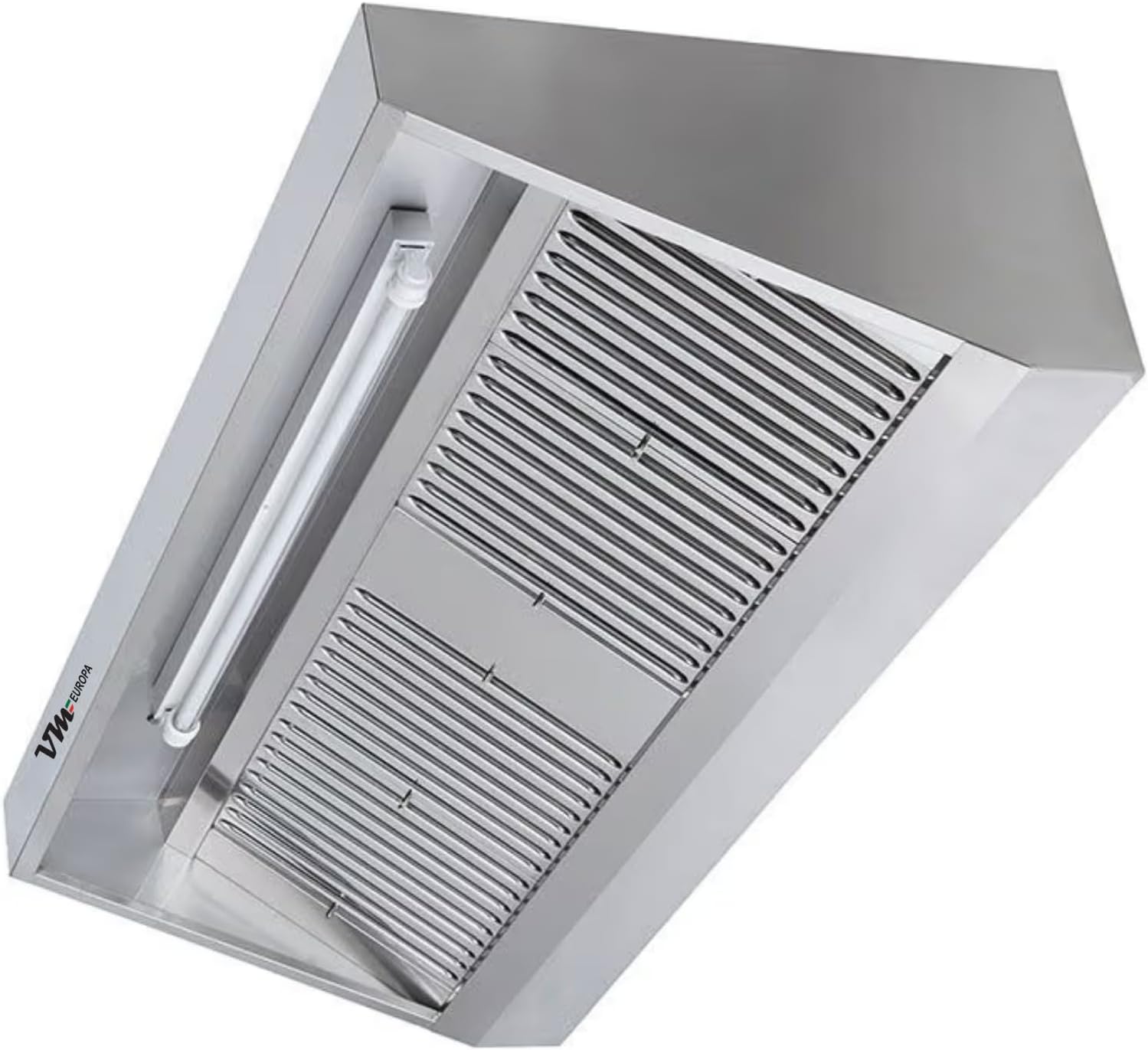 Wandhaube - Maße 100 x 90 cm - Mit LED-Beleuchtung, Drehzahlregler und Motor - Edelstahl AISI 430 - Dunstabzugshaube Ablufthaube Gastro Abzugshaube Gastronomie Freihängend Profiküche