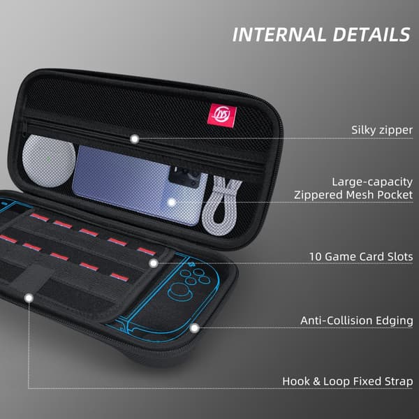 INF Beskyttende bæreveske for Switch 2-konsoll - Svart