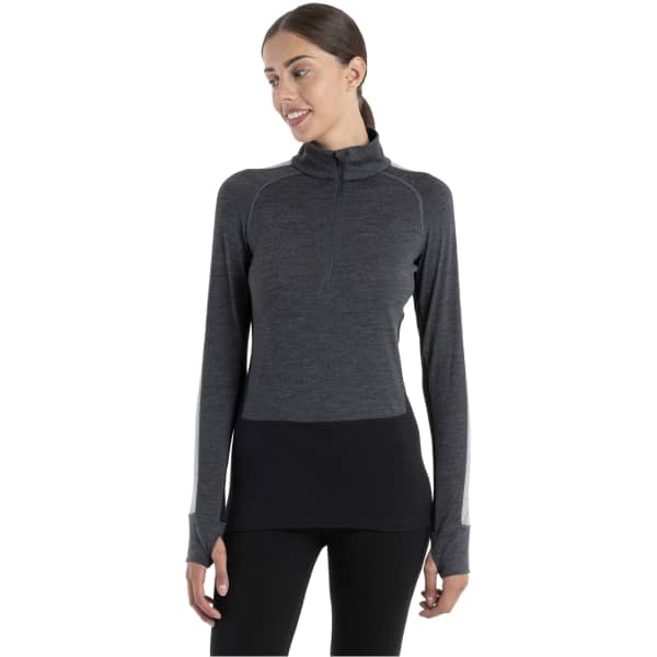 T-shirt thermique ICEBREAKER W MERINO ZONEKNIT 200 LS HALF ZIP JET JET H/BLK/M/CB