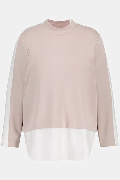 Sweatshirt, Blusensaum, Stehkragen, Langarm