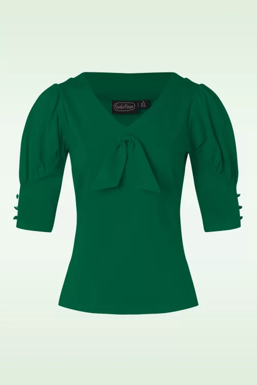 Vixen Bow jersey top in groen