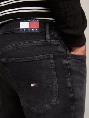 Calça jeans preta skinny desgastada Simon