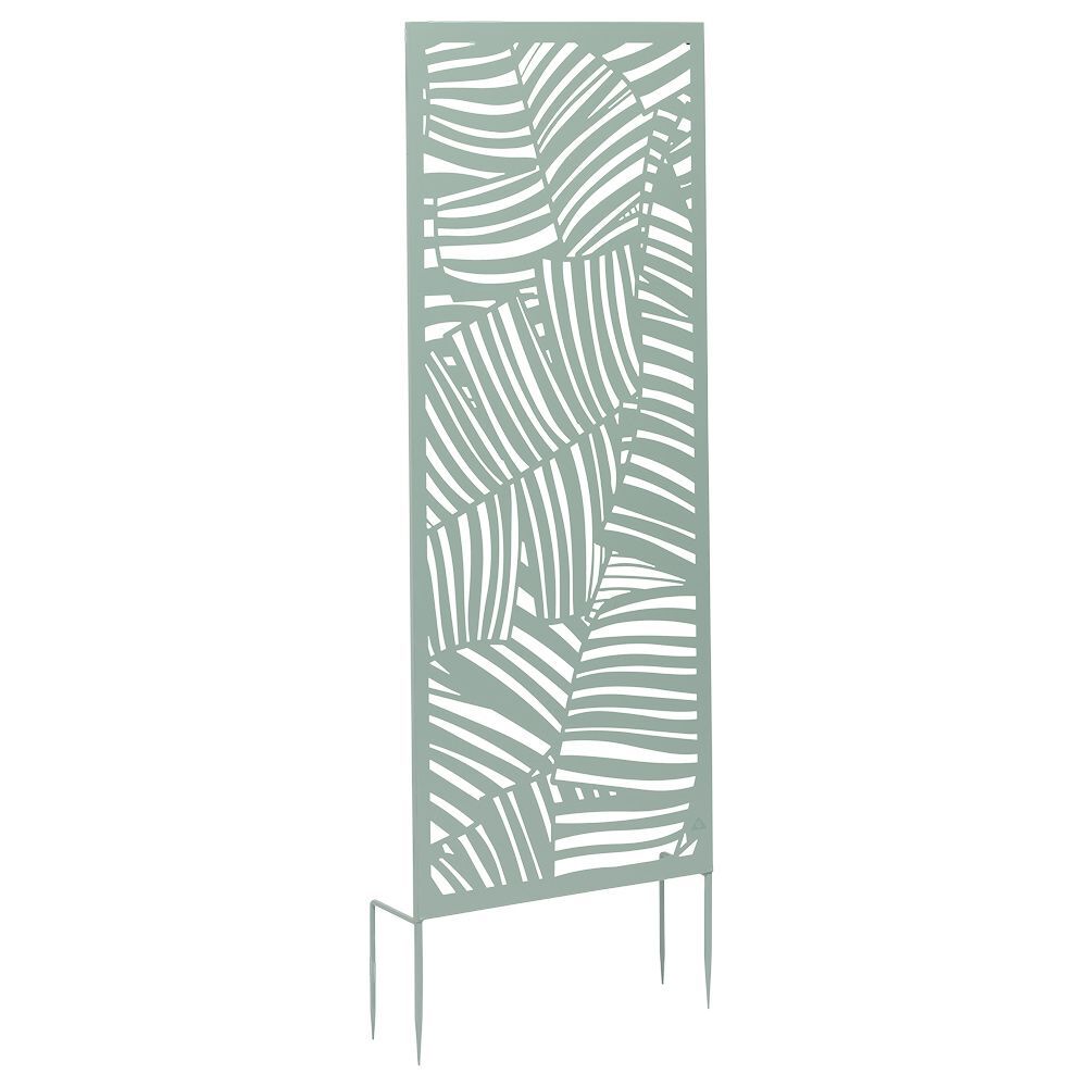 Panneau décoratif design feuillage métal ajouré vert 50xH130cm
