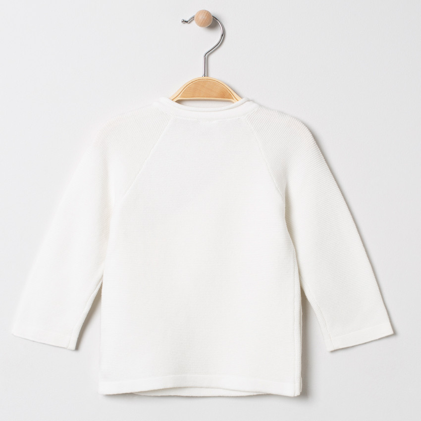 Gilet en coton boutonné à plume brodée pour bébé