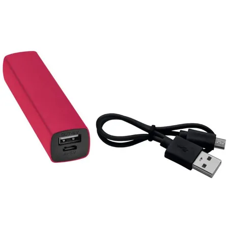 Macma Powerbank 2.200 mAh mit USB Anschluss inkl. Ladekabel, rot