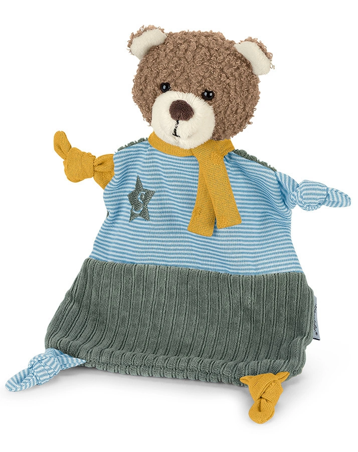 Schmusetuch BÄR BEN S in blau/grau