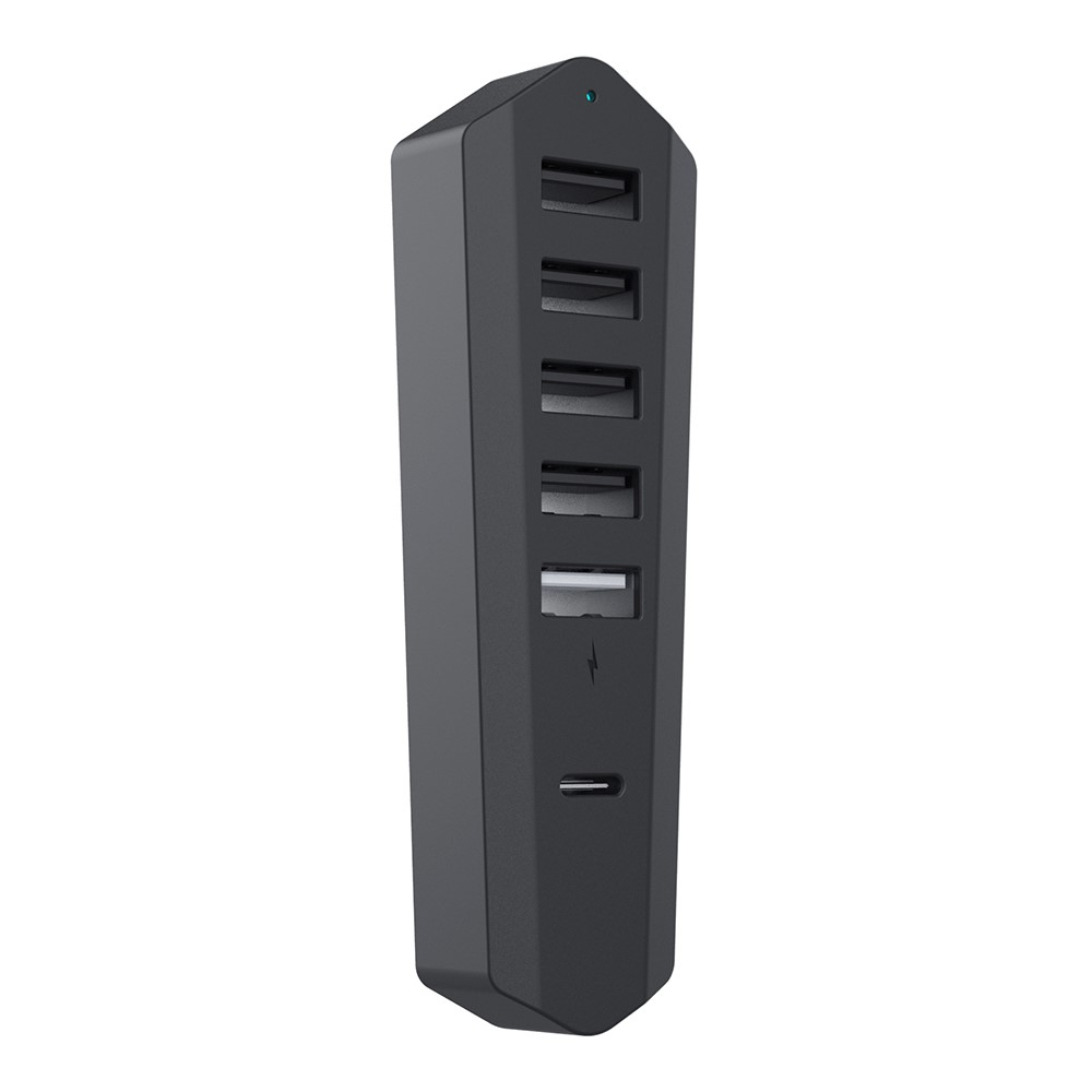 Sony Playstation PS5 Slim Multiport Adapter Hub mit 5x USB A / 1x USB-C Erweiterung - Schwarz