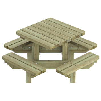 Outdoor Life Products picknicktafel Julia groen hout 120 x 120 cm