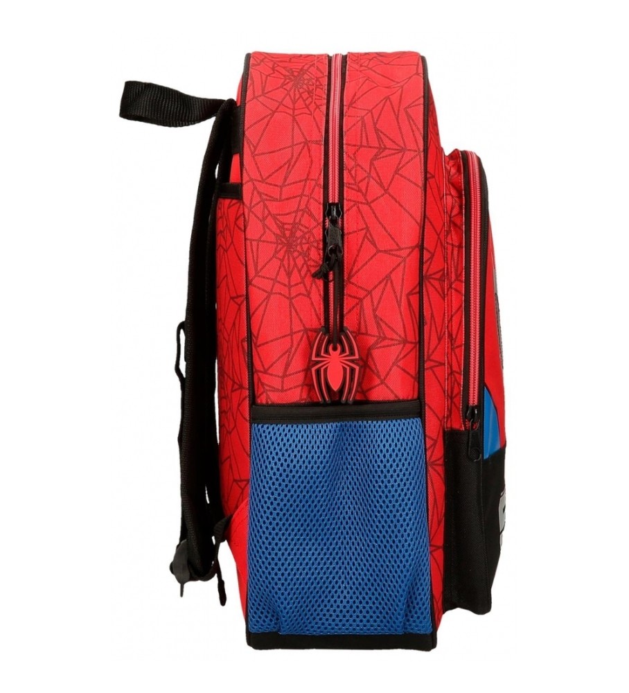 Disney Mochila Escolar Spiderman Protector adaptable a carro rojo -30x38x12cm-