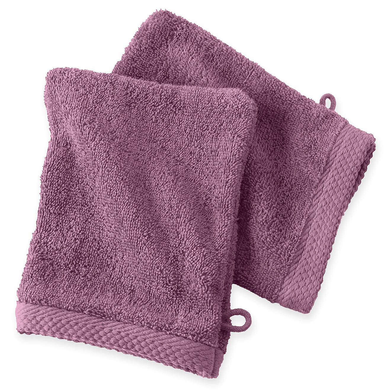 Soft by Perle de Coton 2 Gants de toilette prune - 16x21 cm
