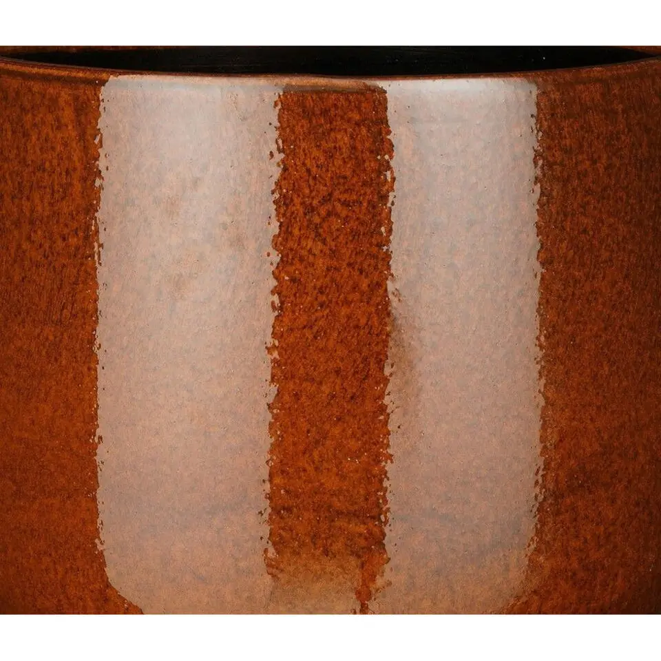 Mica Decorations Plantenpot - keramiek - bruin glans - D29-H25 cm