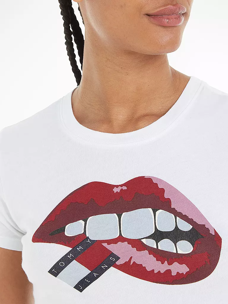 TOMMY JEANS T-Shirt Cropped Fit weiss