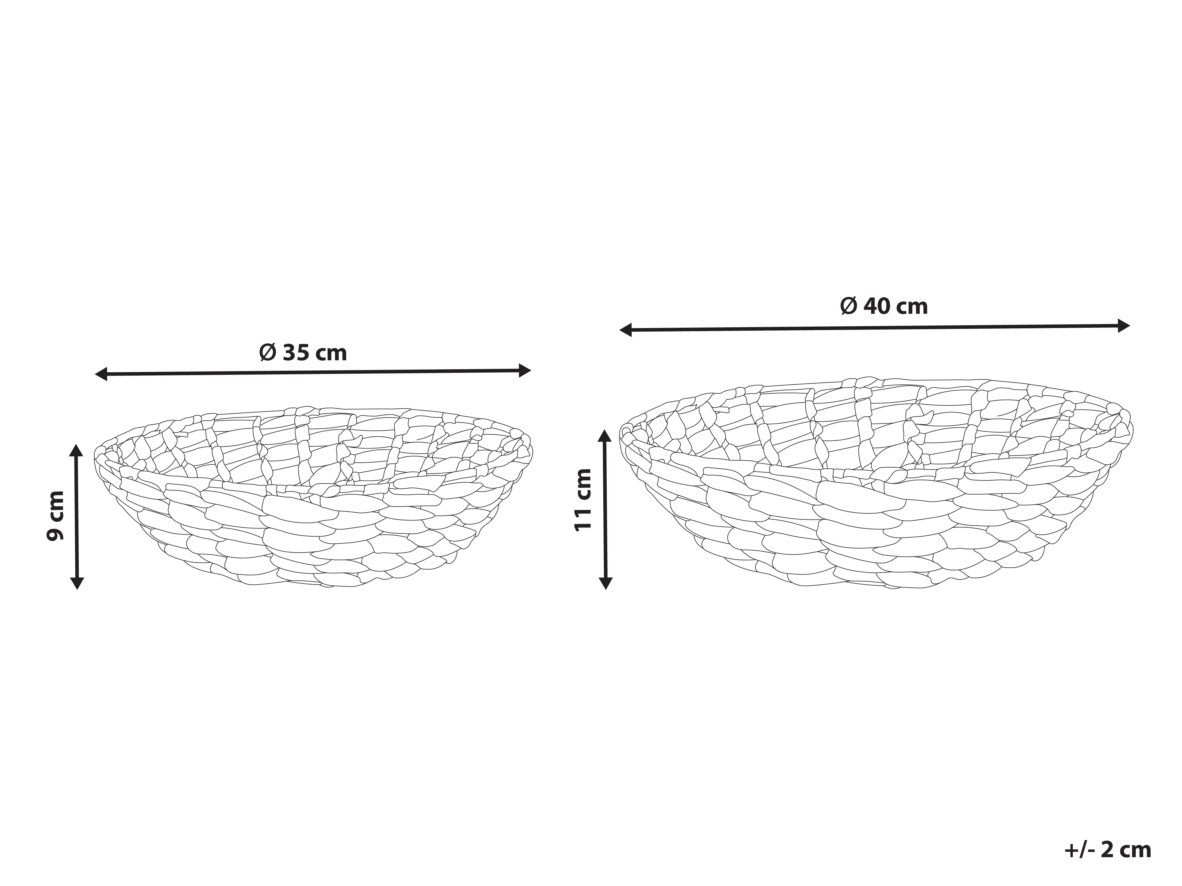 Set van 2 decoratieve schalen DALAT Wicker Natuurlijk