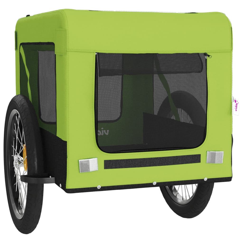 Remorque de vélo pour animaux de compagnie vert et noir