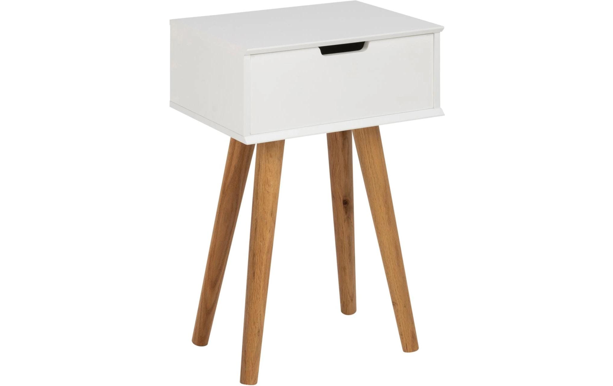 Nachttisch Mitra 40 x 30 x 61,5 cm, Nature/Weiss<br>Nachtschrank