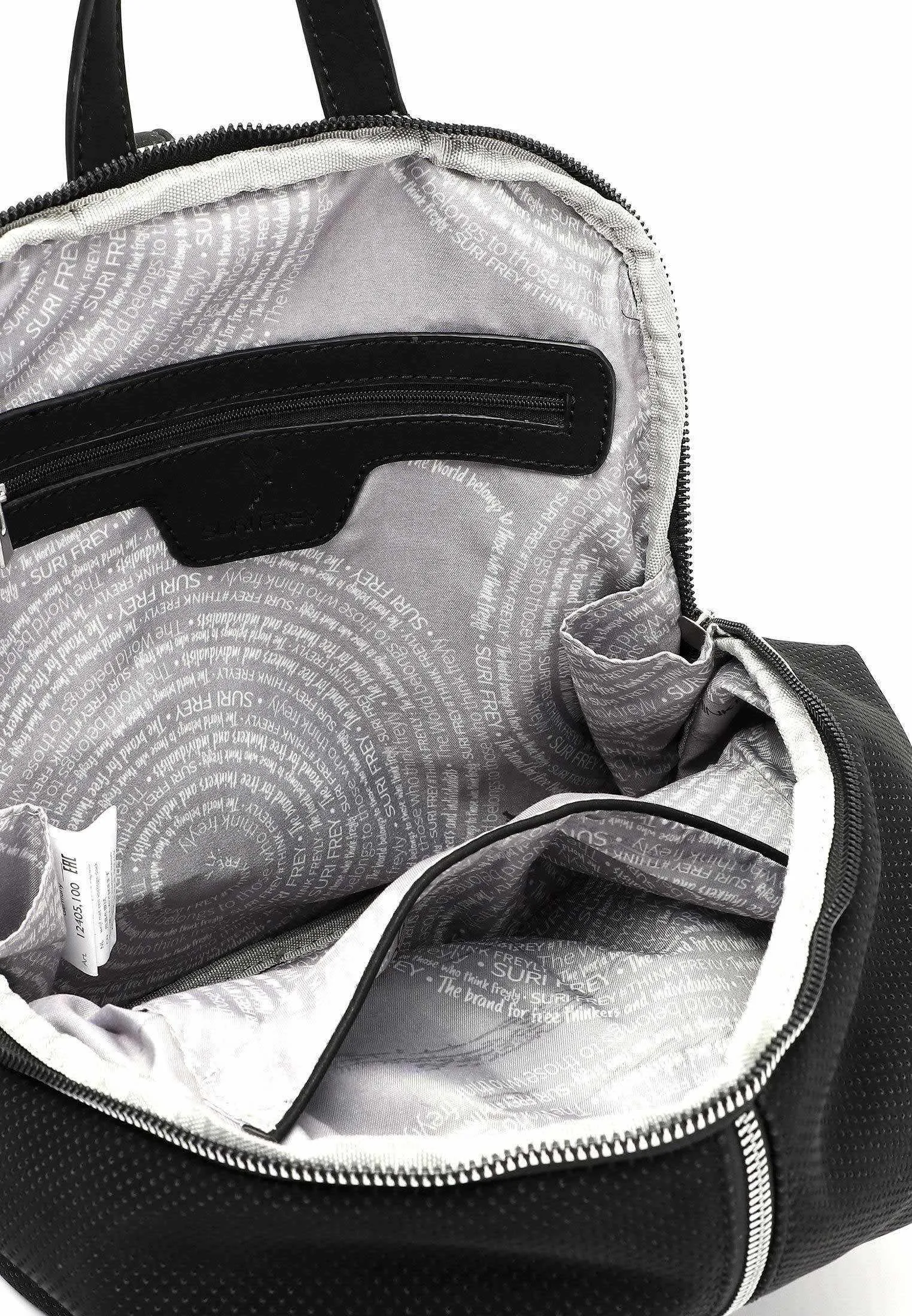 SURI FREY Rucksack Schwarz Lederimitat