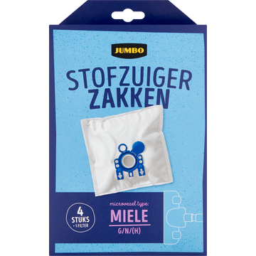 Jumbo Stofzuigerzakken met Filter 4 Stuks