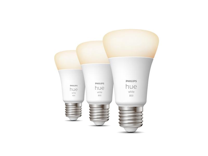 Philips Hue Leuchtmittel White E27 Dreierpack 3 x 800 lm Per Bluetooth steuerbares Hue E27-Leuchtmittel