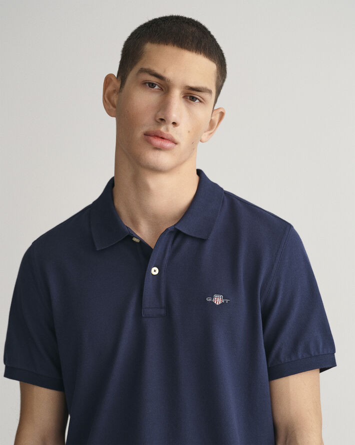 Gant REG SHIELD SS PIQUE POLO Evening blue