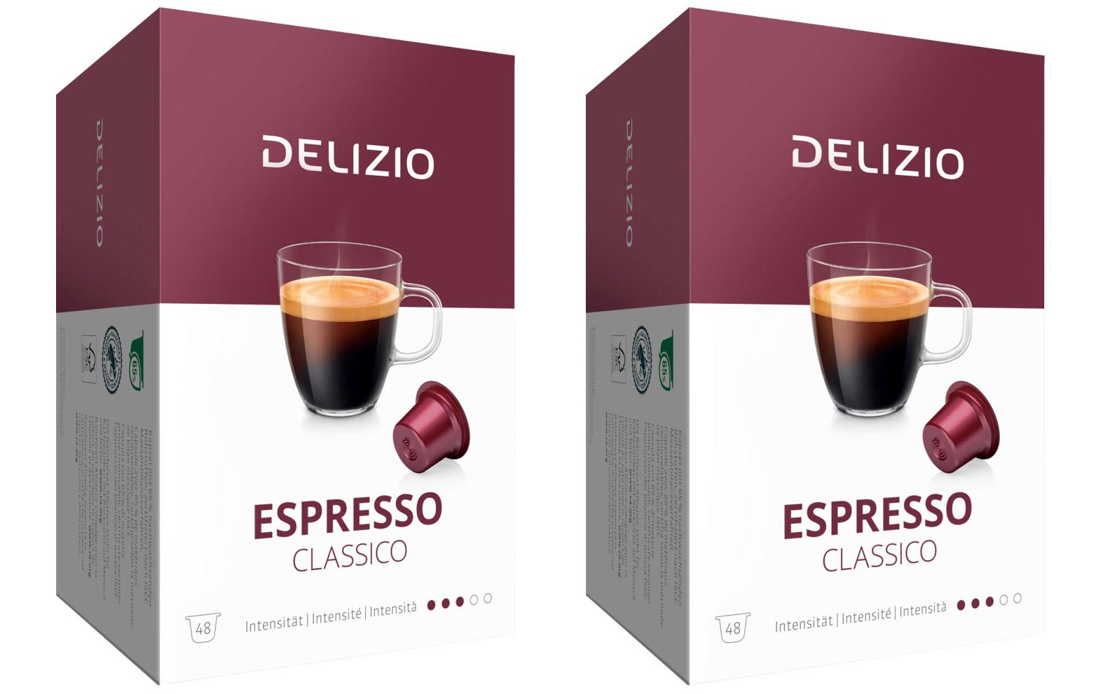 Kaffeekapseln Espresso Classico 2 x 48 StückKunststoffkapseln für das Delizio-System