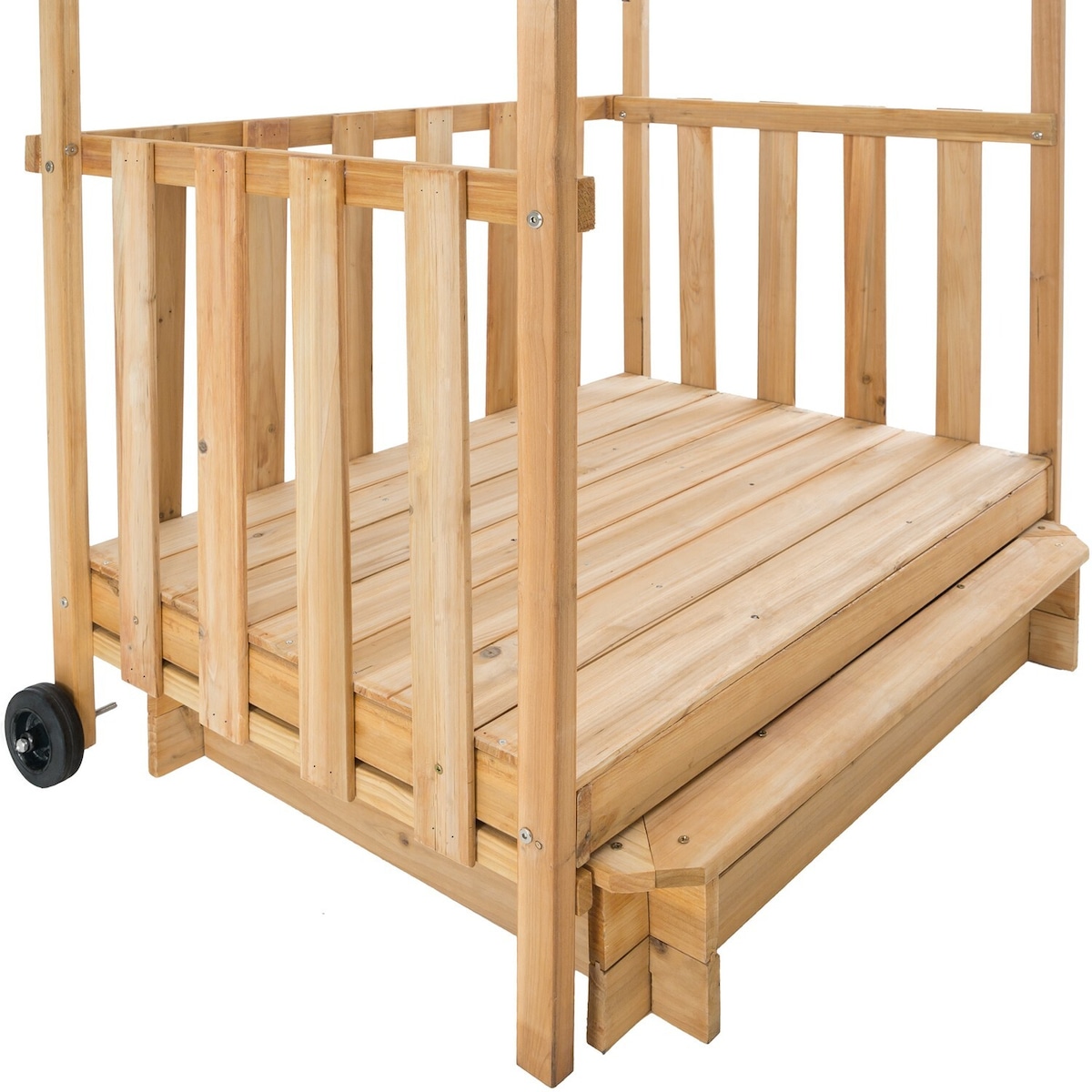 Sandkasse med tak 106x105x137cm - rød