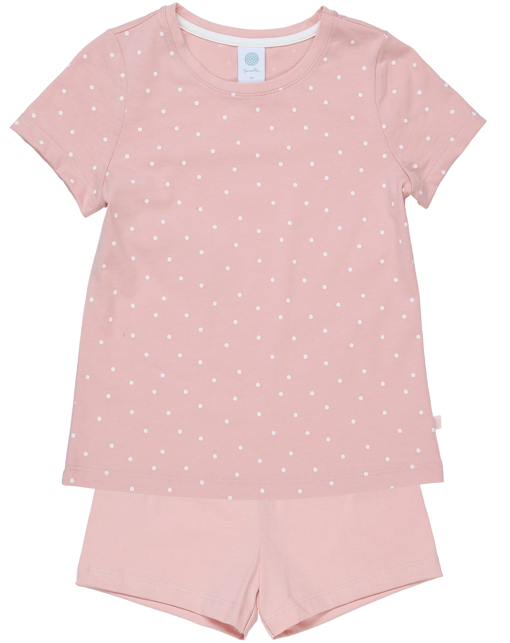 Schlafanzug WHITE DOTS kurz in rosa