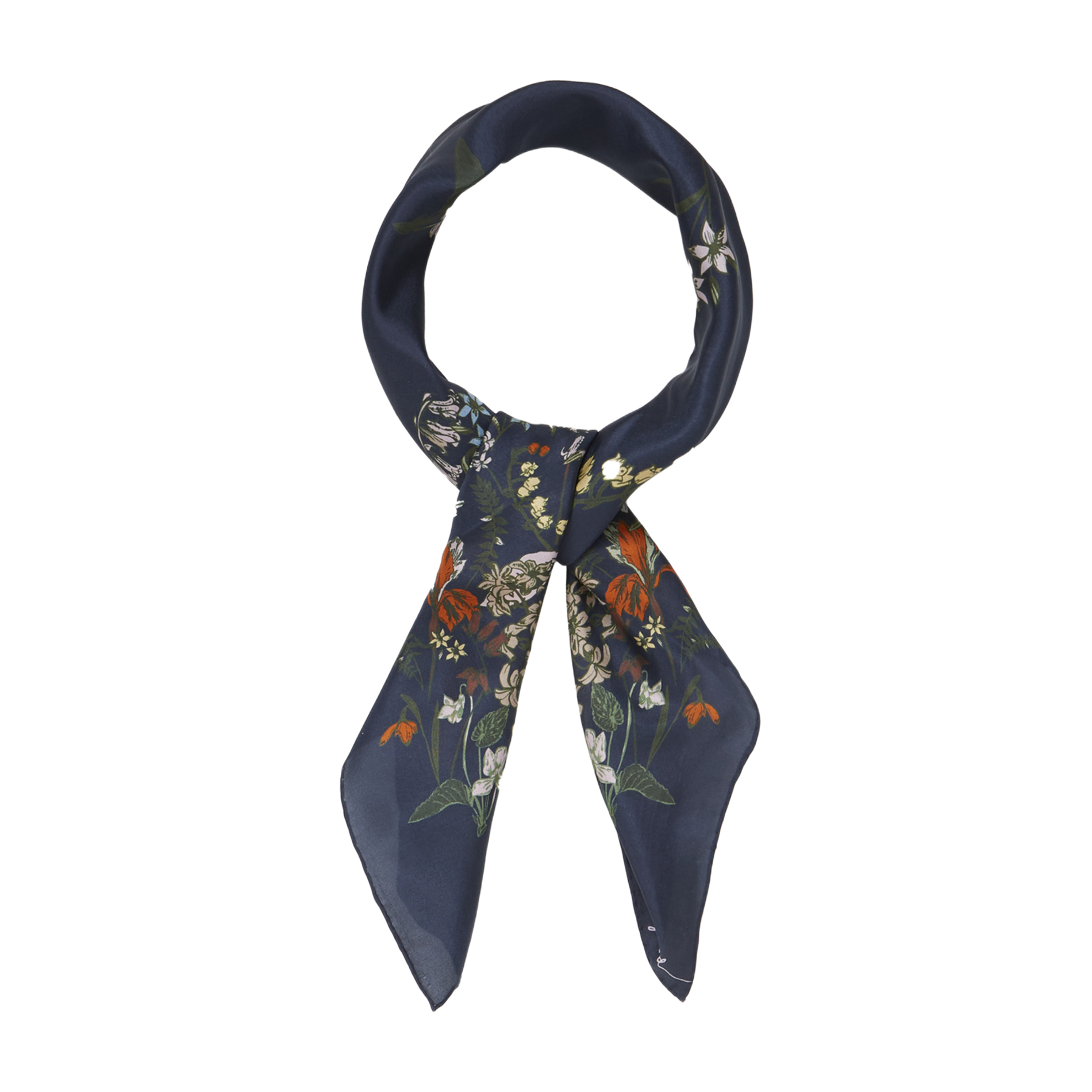 DONICA - Foulard imprimé en soie | Bleu
