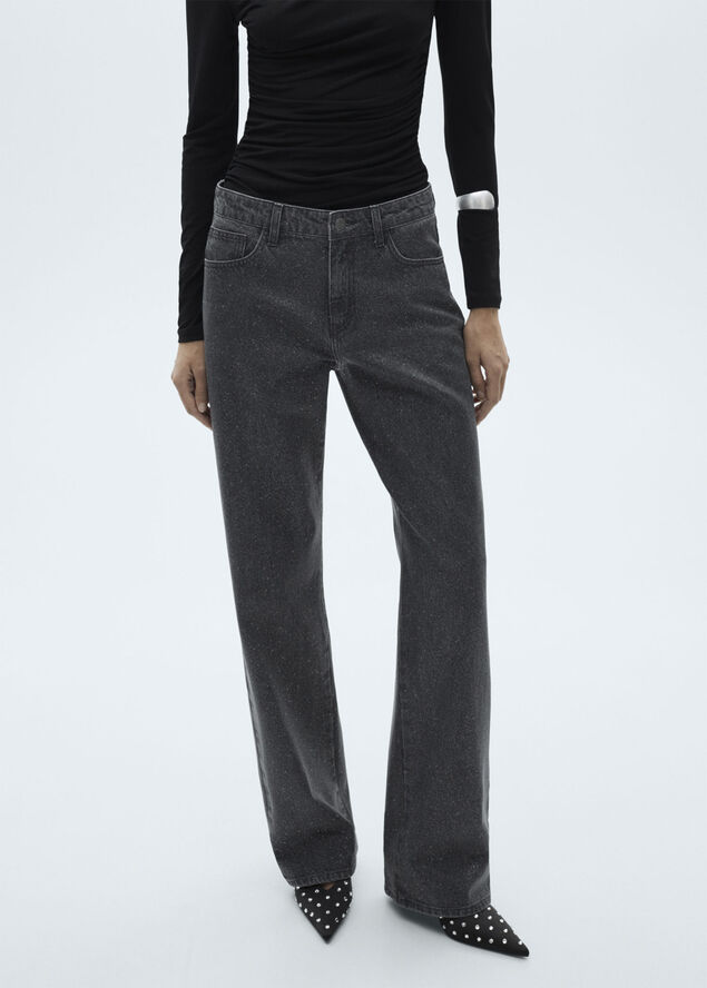 MANGO JEANS. -- GLITTER Open grey