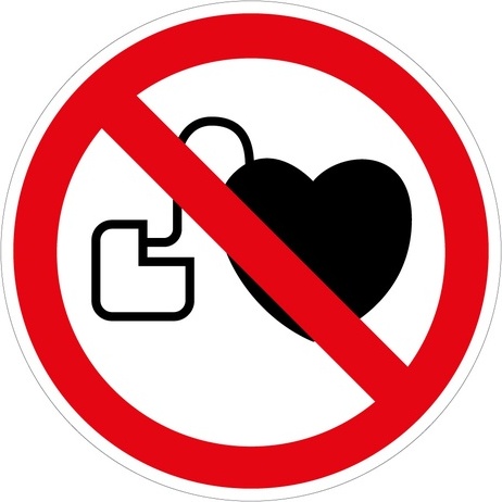 Pictogramme ISO 7010 P007 Pacemaker interdit accès