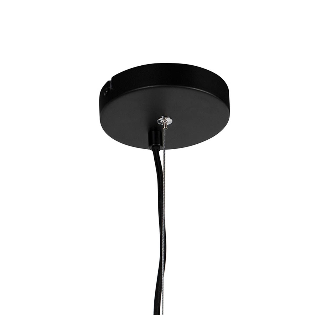 Smart hanglamp zwart met Amber glas incl. 8 Wifi g9 - Uvas
