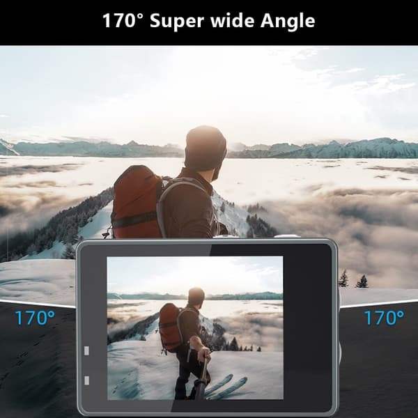 Handlingskamera 24MP 5K Ultra HD 30m vanntett utendørs sportskamera