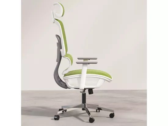 Chaise de bureau ergonomique avec roulettes et accoudoirs - Keys Orange