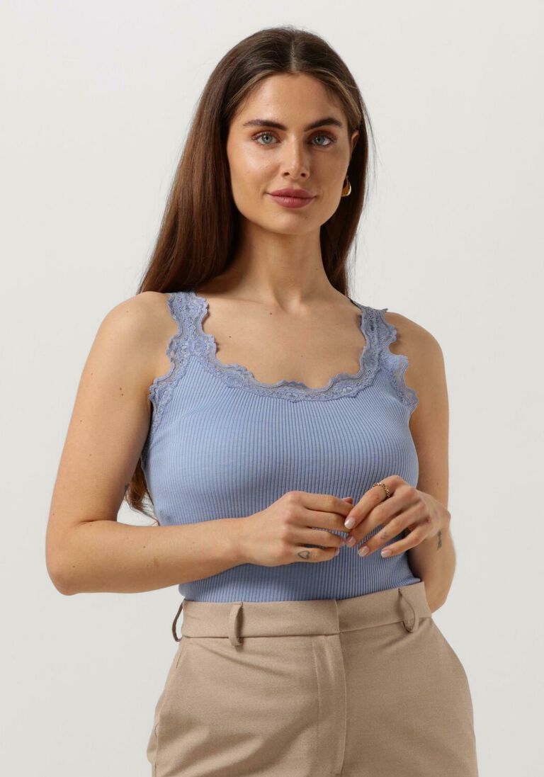 ROSEMUNDE blauwe rosemunde top silk top w/ lace
