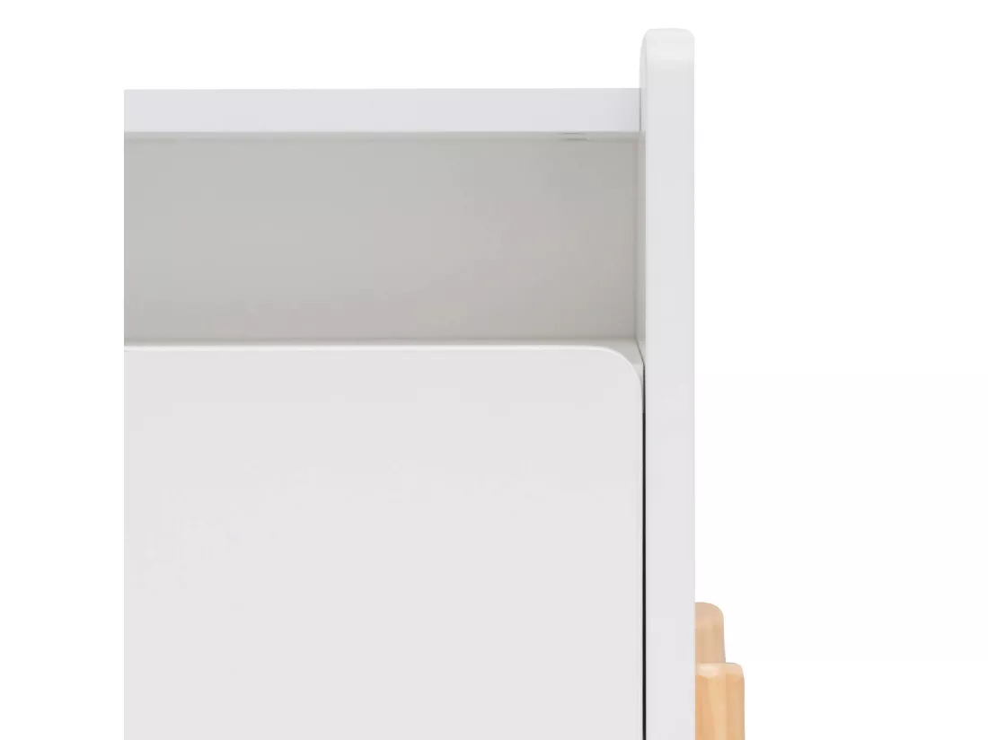 Table de chevet pour enfants Kelen 49x40x30 MDF Pin Blanc Marron