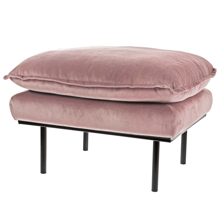 HKliving Retro hocker royal velvet, green
