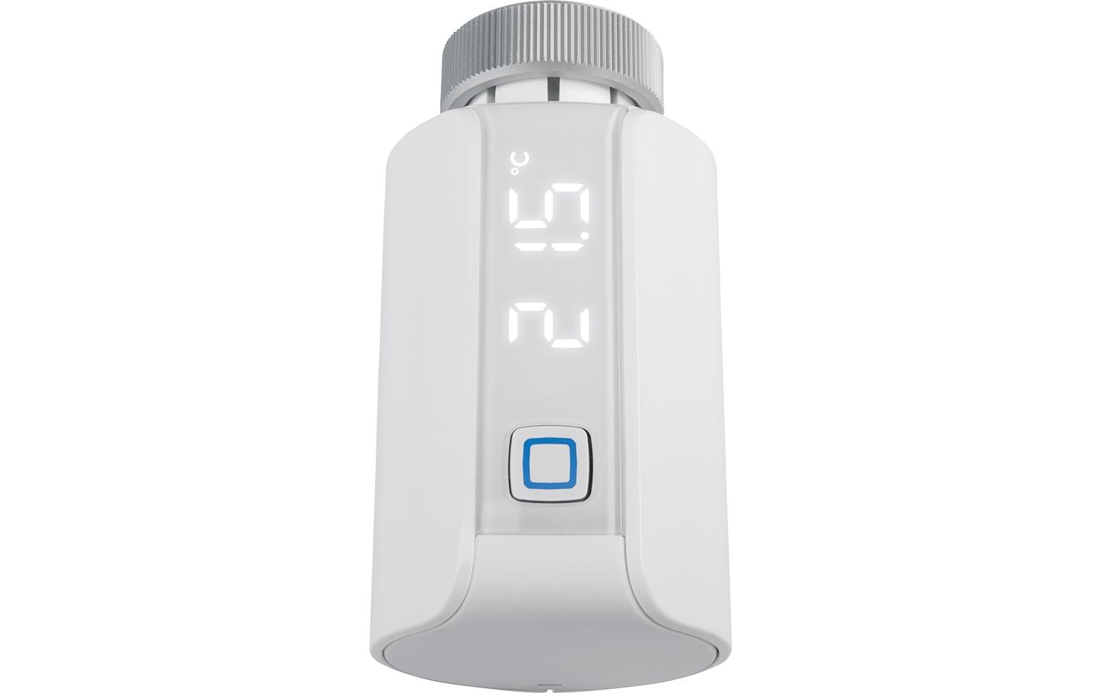 Smart Home Heizkörperthermostat Evo weissIntelligente Heizungssteuerung mit beleuchtetem LED-Display – HmIP-eTRV-E