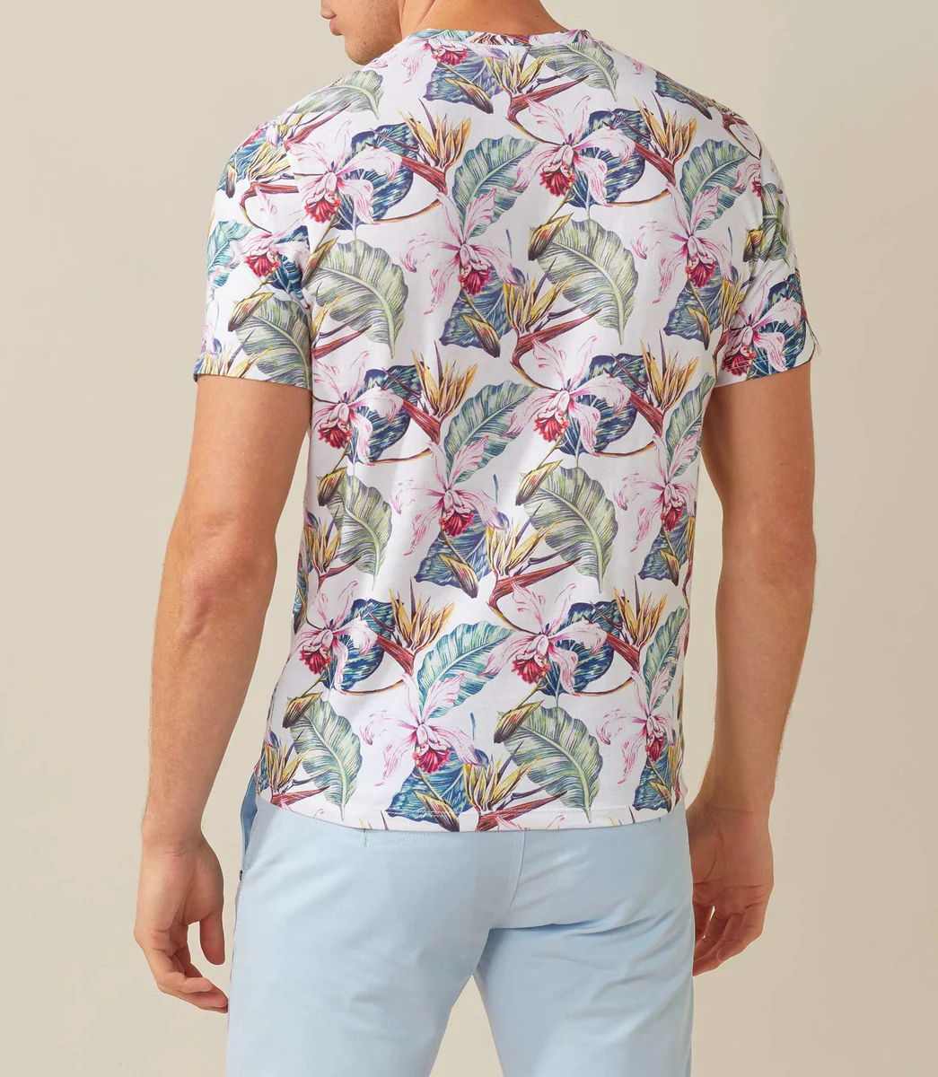 T-shirt col rond imprimé blanc 