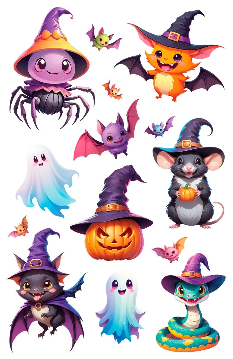 Halloween Stickers Gekleurd