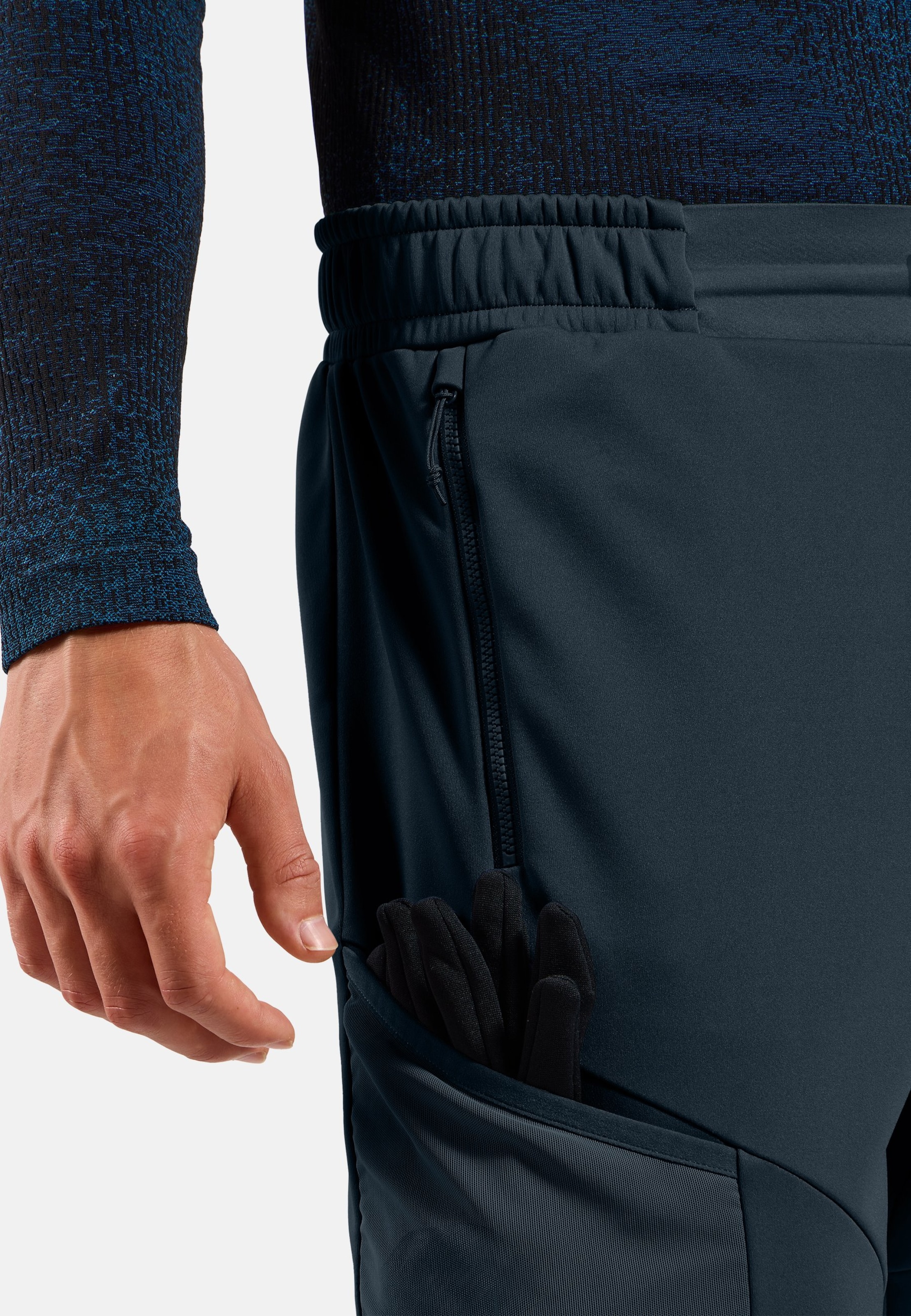 Winddichte Zeroweight X-Warm Langlaufhose in dark sapphire