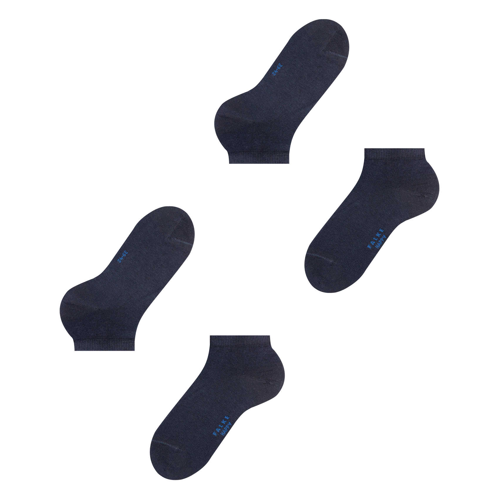 HAPPY SN - Lot de 2 paires de chaussettes en coton mélangé | Bleu