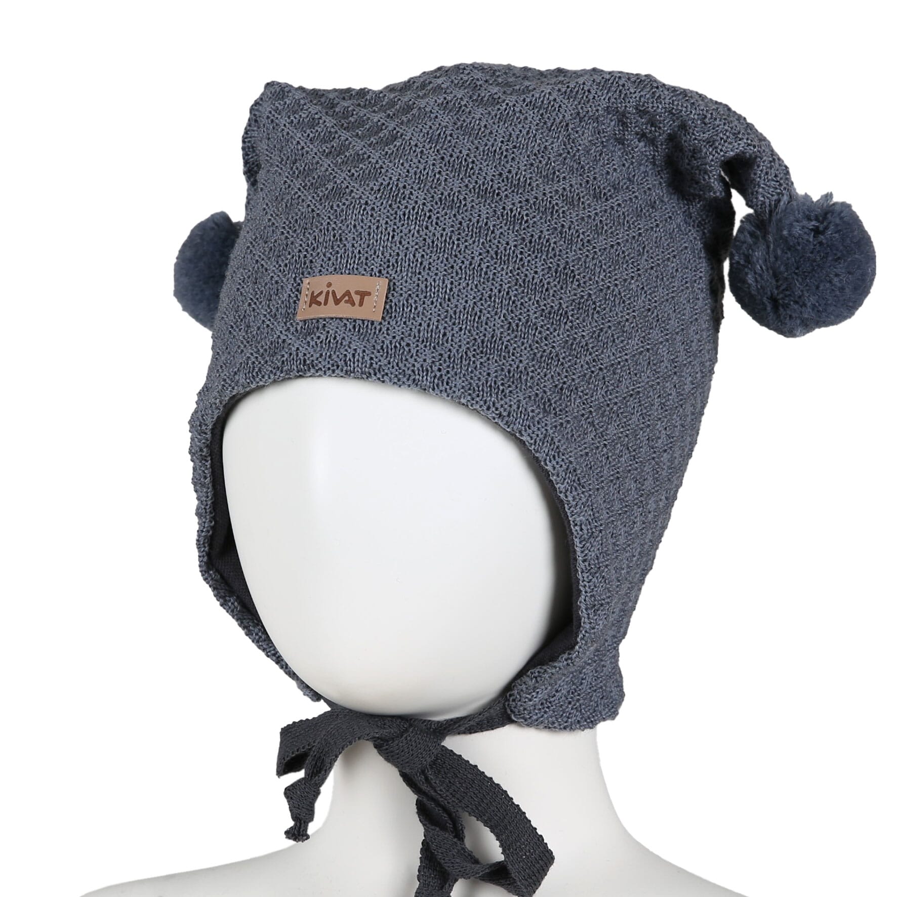 Wool hat Kivat-logo structural knit dove blue - Kivat - Rumpetroll