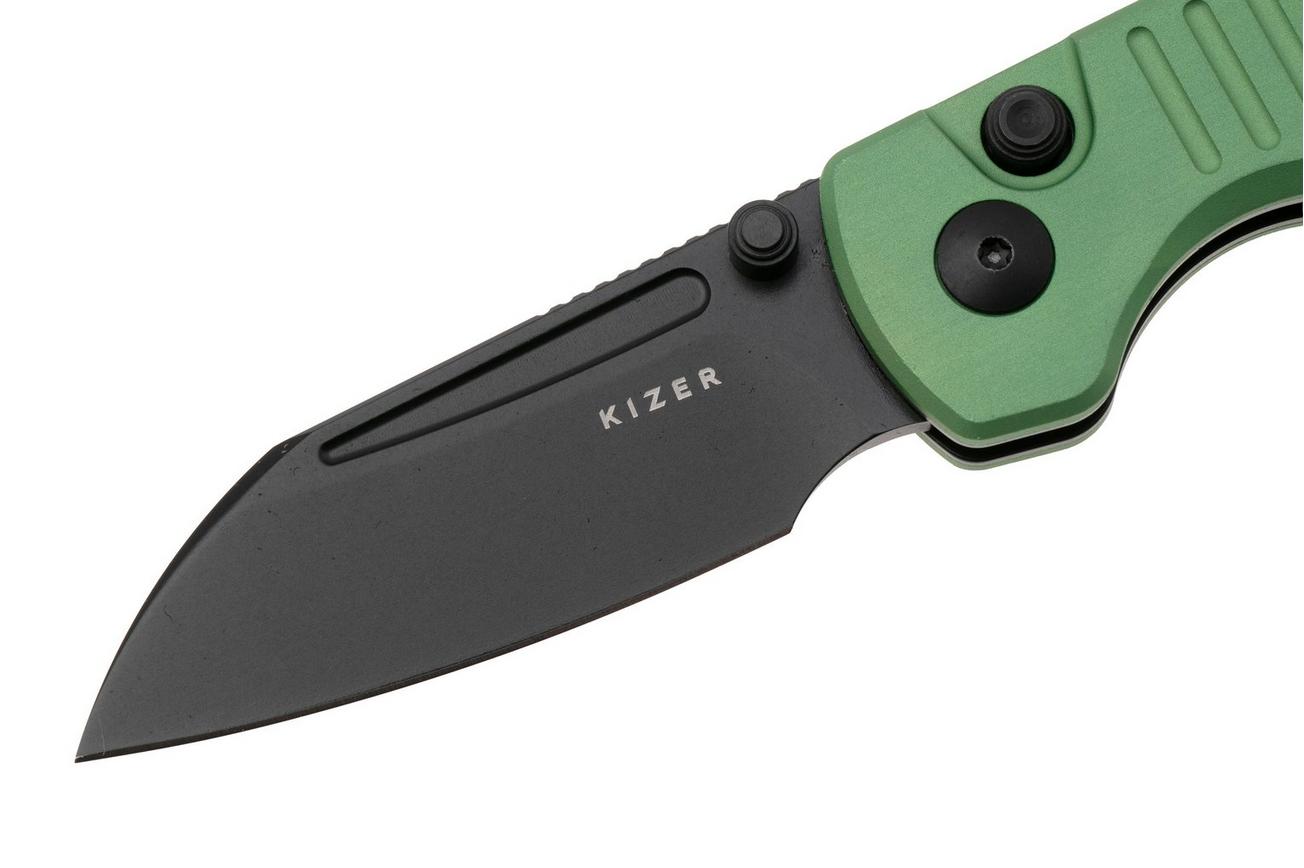 Kizer Parakeet V2706A5 Black PVD Nitro-V, Green Aluminum, zakmes