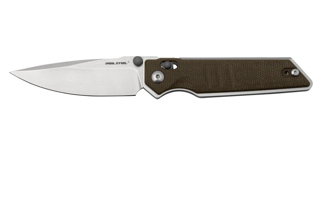 Real Steel Sacra, 7711G Green Micarta, Stonewashed K110 zakmes