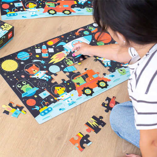 Apli kids puzzel glow in the dark   poster - ruimte - 60st