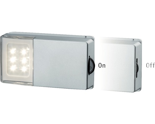 LED kastlamp 25 lm 2700 K SnapLED zilver op batterijen